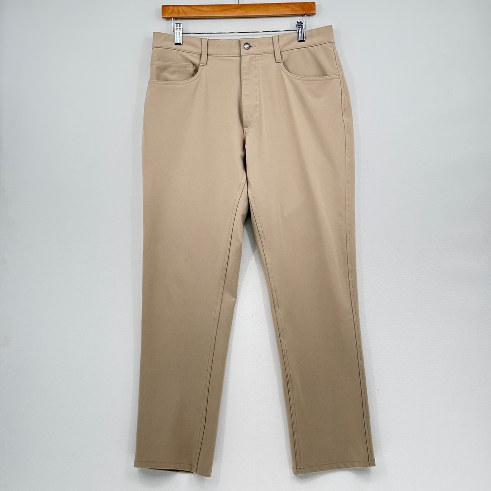 FJ FootJoy Golf Pants Mens 32x29 Tan Khaki Performance Athletic Fit Golf Preppy